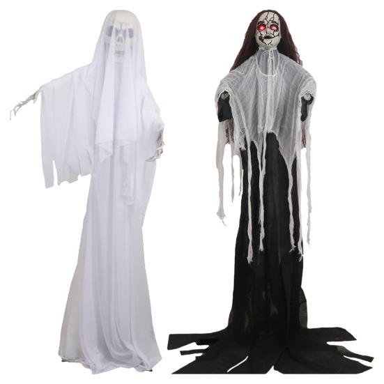 Halloween Ornament Scary Ghost Figure Operated Halloween with Sound Battery Bride Skeleton Decoration Creepy