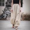 Johnature Women Vintage Bloomers Pants Solid Color Elastic Waist Trousers Summer Loose Casual Female Pants