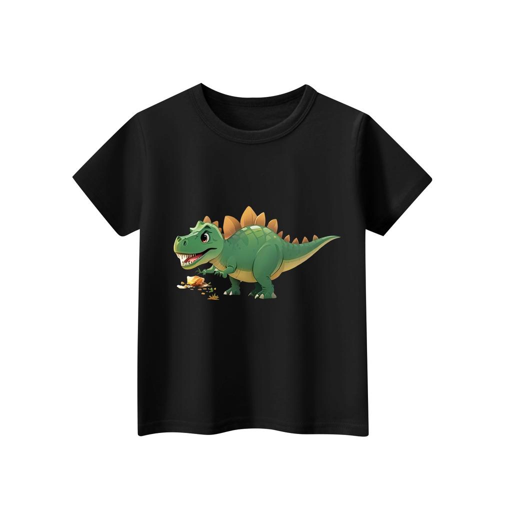 Детская футболка с коротким рукавом и принтом животных, повседневный топ