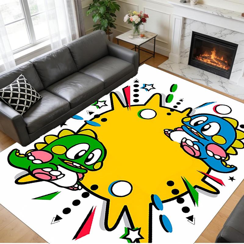 Anti‑Slip Crystal Velvet Floor Rug, Bubble Bobble Design Carpet for Indoor Living Bedroom Home Decoration