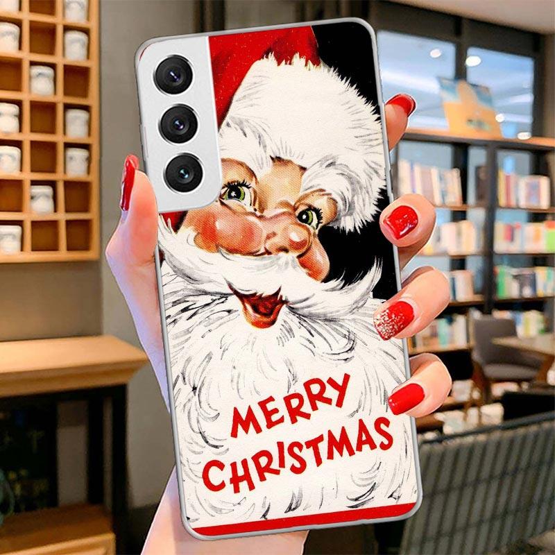 Рождественский Санта-Клаус Подарок Чехол для Телефона Для Samsung Galaxy S26 S25 Edge S24 Ultra S23 S22 Plus S21 S20 FE Мягкие Чехлы