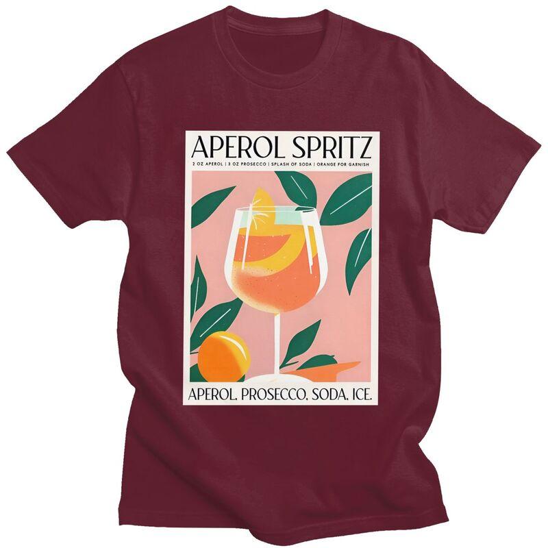 Мужская футболка с принтом 'Custom Vintage Cocktail Drink Orange Spritz Aperols', короткий рукав, повседневная, 100% хлопок, приталенная