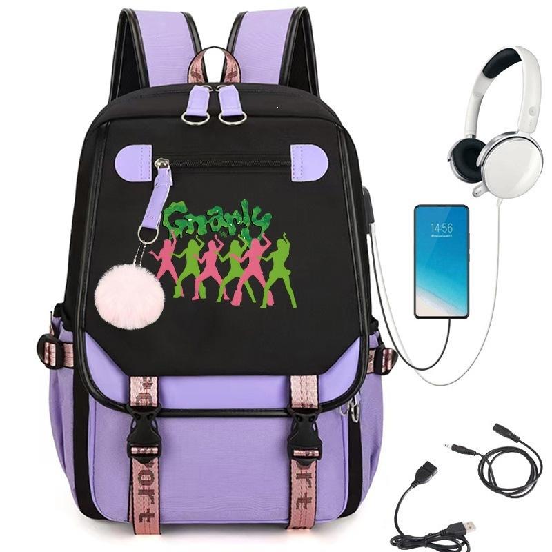 KATSEYE Fashion Laptop Backpack with USB Charging Port Student School Daypack 60123-12