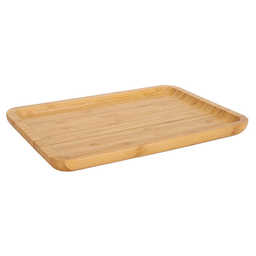 Rectangular Bamboo Serving Tray Food Fruit Cake Storage Plate for Household Kitchen Use