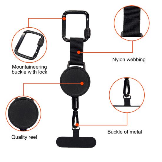 Retractable Phone Tether Anti-Theft Phone Lanyard with Belt Clip Theft Drop Protection Keychain for Travel Hiking Work Daily Use