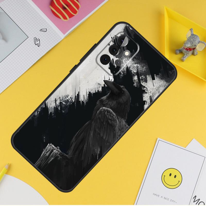 Чехол для телефона Crow Raven Dark Skull для Samsung Galaxy A14 A34 A54 A12 A32 A52 A51 A71 A53 A33 A13 A15 A25 A35 A55