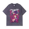 275 GSM Washed T-shirts 100% Cotton Demon Slayer V78 Print Unisex Heavy Cotton T Shirt