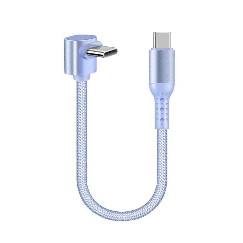 Короткий 90-градусный USB Type-C на кабель, нейлоновый материал, шнур для передачи данных от Power Bank для iPhone 17 для для S25