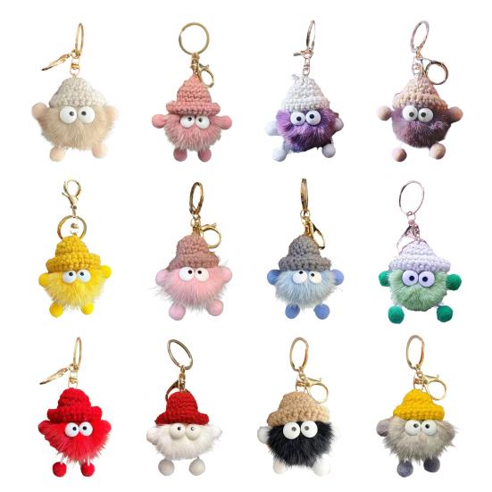 Keychain Imitation Mink Hair Cartoon Doll Charm Key Ring Fade-Resistant Compact Lightweight Backpacks Car Key Holder
