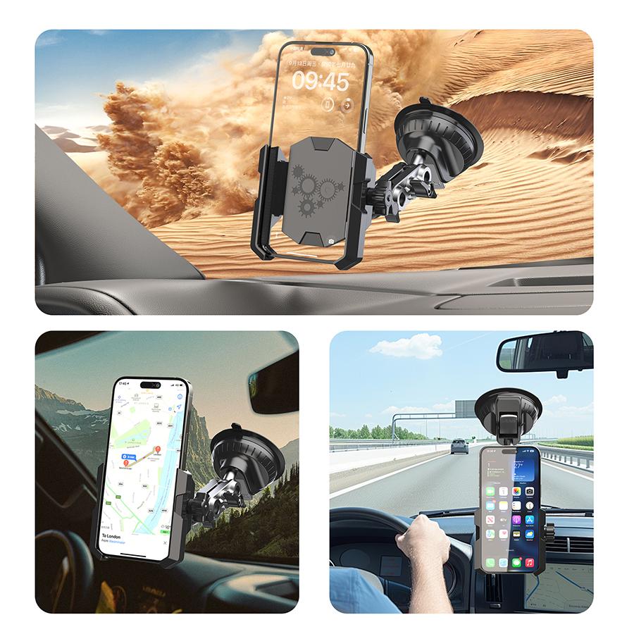 XP037 Car Windshield Dashboard Phone Mount Suction Cup Off-Road Navigation Adjustable Cellphone Holder