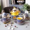 Ceramic Afternoon Tea Flower And Fruit Teacup Tea Set Household Flower Teapot Set Fruit Glass Pot With Filter Candle Heating