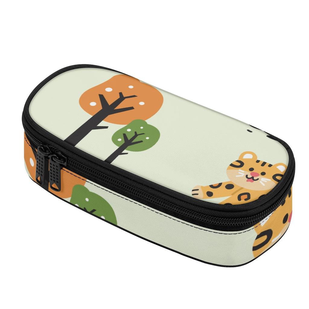 Pencil Case Neat Design 300D Polyester Full Zipper Closure with Main Compartment Mesh Pocket and Pen Slots for Classroom Use