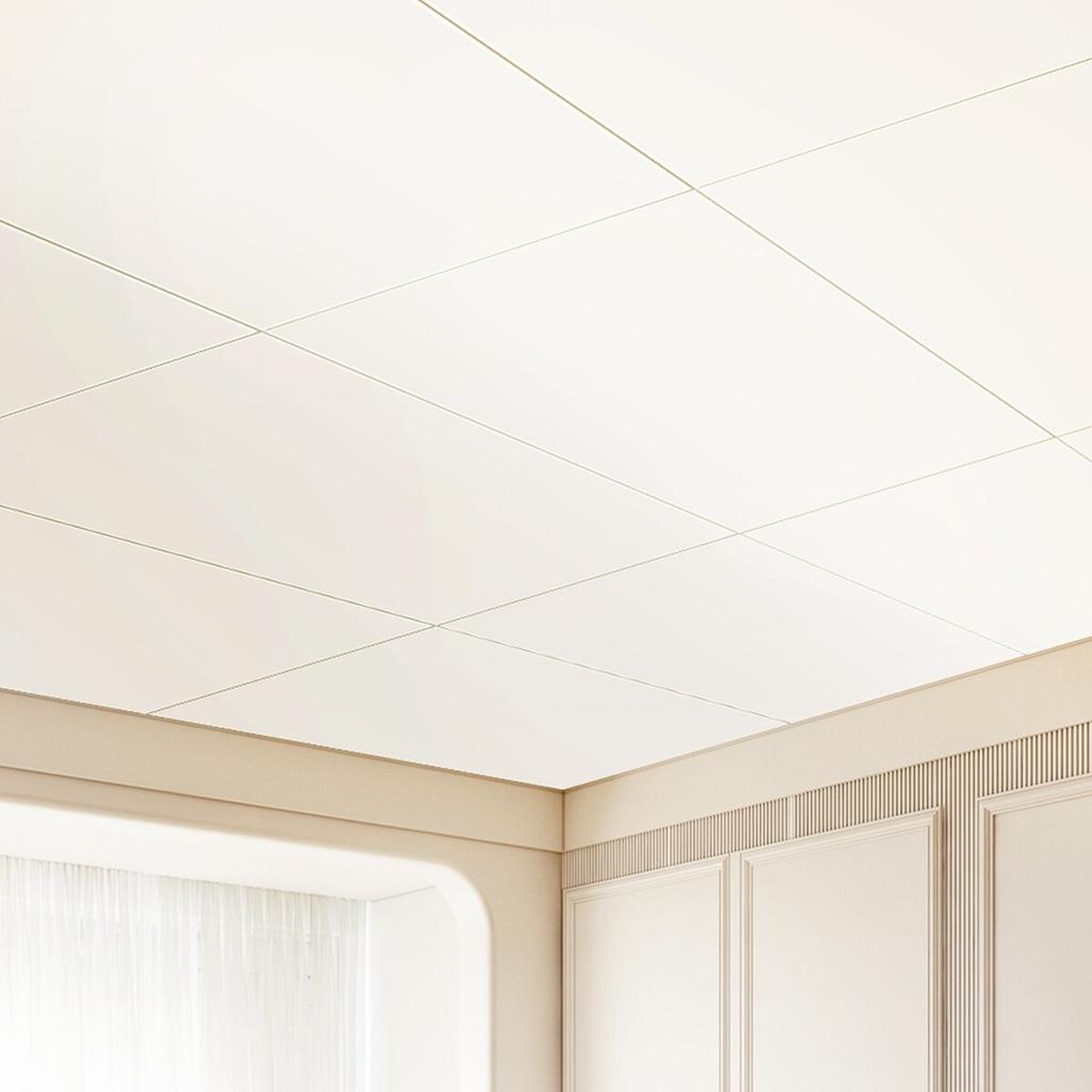 Ceiling Tiles 10-Pack 24 x 24 in PVC Foam Fire-Rated Smooth White