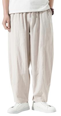 Sarouel Linen Summer Long Large Aladdin Cropped 3XL [Drsshnx] Брюки, Мужские, Брюки, Длина 9/10, Одежда, Брюки, Размер, Хлопок, Конопля, Брюки, Брюки,