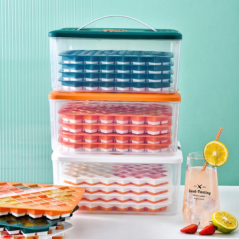 Бытовая форма для кубиков льда, пресс для изготовления льда, легкосъемный лоток для кубиков льда, контейнер для морозильной камеры с хранилищем