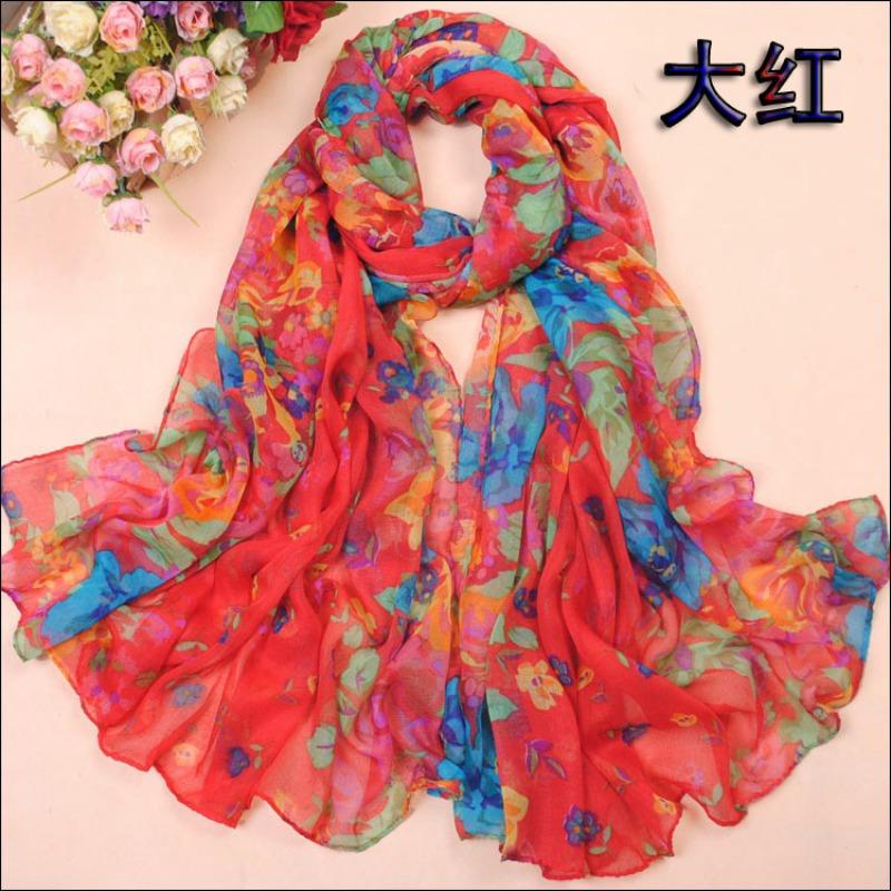 Autumn and Winter Women's New Cotton and Linen Printed Bali Yarn Scarf Shawl Versatile Fashion