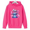 Детские худи с принтом Стич топы 3-12 лет Мальчик Девочки Пальто Повседневный Малыш Толстовка белый розовый ребенок Весна Осень