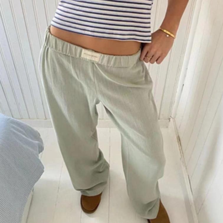 Женские полосатые брюки широкого кроя, повседневные уличные брюки INS Fashion Loose с высокой талией