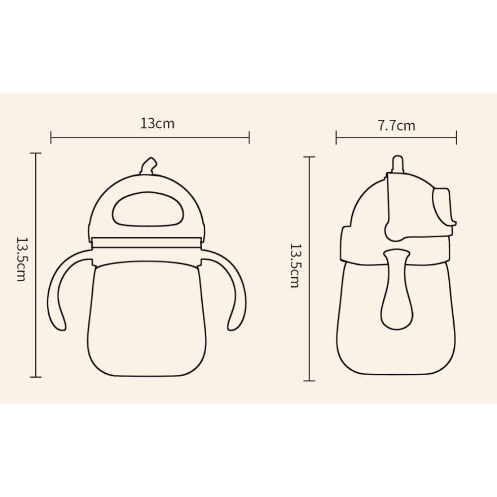 with Handles Baby Sippy Cup 300ML Baby Drinking Cup Cute Baby Training Cup Baby Transition Cup