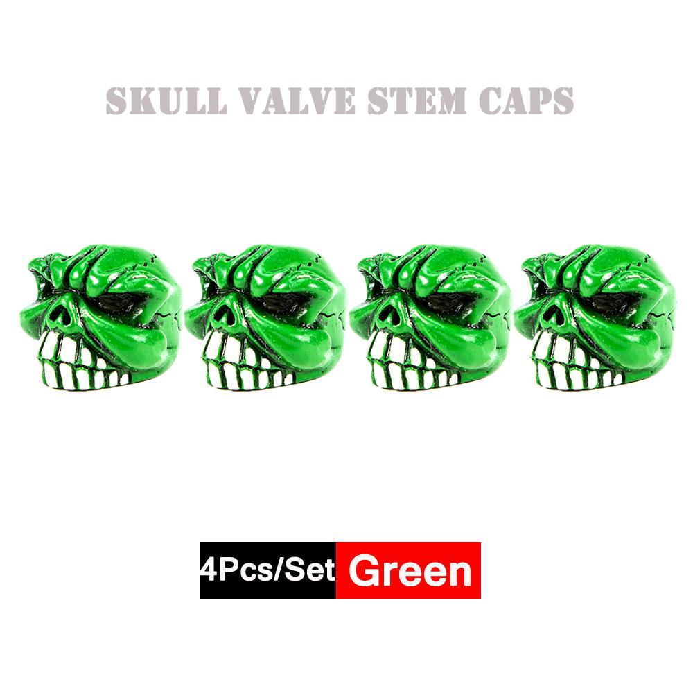 DSYCAR 4Pcs/Set Valve Caps for Tires Skull Style Universal Stem Valve Caps Attractive Dustproof Car Accessories Stem Caps1