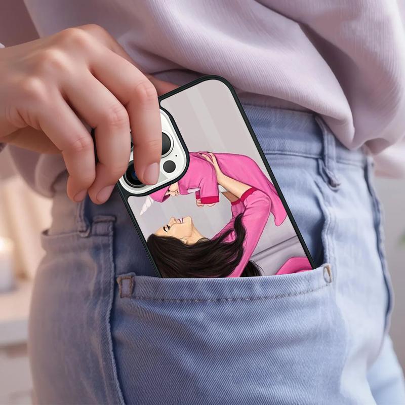 Super Dad Mom Baby Girl Twin Phone Case For iPhone 17 Air 15 16e 14 13 Pro Max Coque 12 11 Pro Max PLUS cover