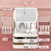 New Cosmetic Storage Box With Mirror Led Light Desktop Makeup Organizer Case Dust-Proof Drawer Type Organizer For Cosmetics