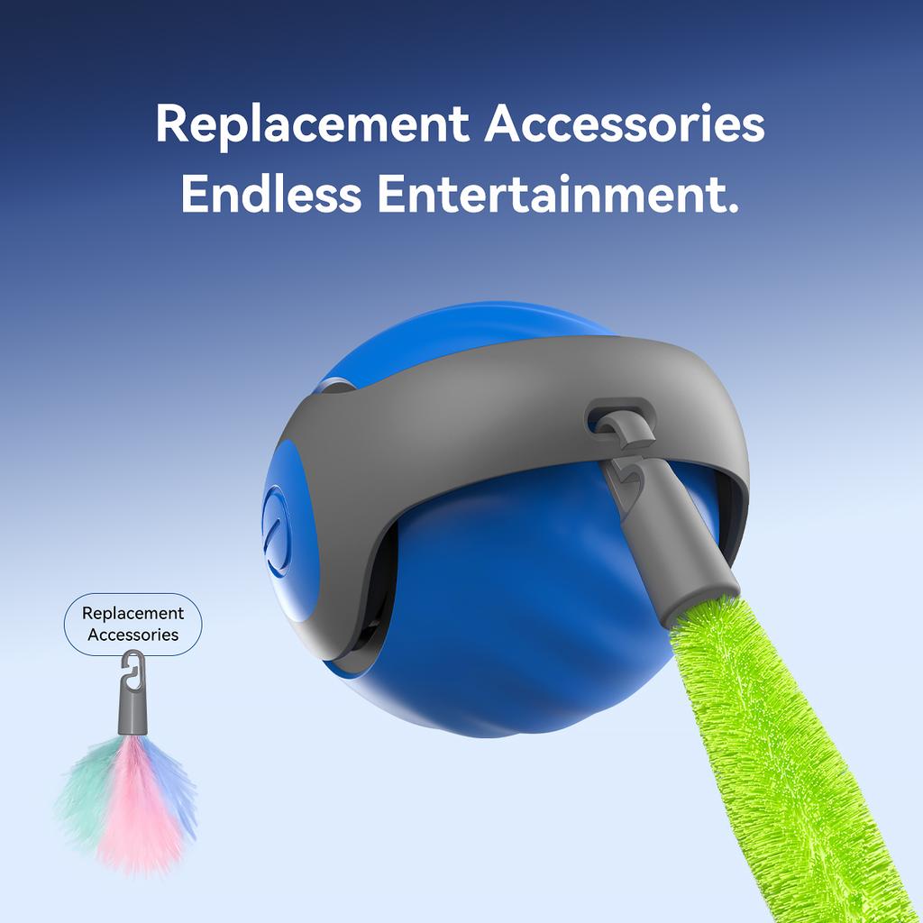 Новый интерактивный мячик для кошек Маленький мячик-хвостик, который катится, Подходит для игр кошек и собак в помещении и на улице Игрушки для кошек Вещи