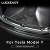 LUCKEASY Modification For Tesla Model 3 Y Car Door Sill Protector Threshold Decoration Stainless Steel Trunk Protection Board