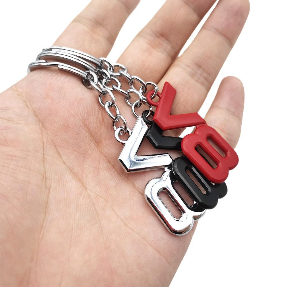 3D Metal V8 Logo Style Car Keychain Keyring Key Chain Ring Holder for Ford Jeep Dodge Toyota 4Runner LAND CRUISER Chevrolet