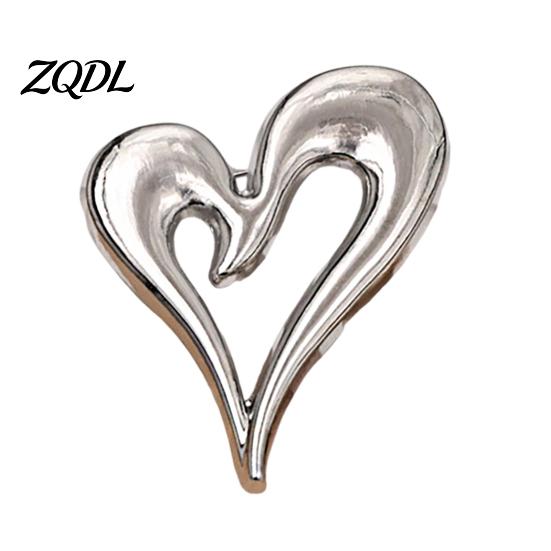 Heart Brooch Pin Hollow Love Pin, Romantic Metal Lapel Sweater Cardigan Coat Suit Scarf Decor, Men Women Clothing Accessories Design