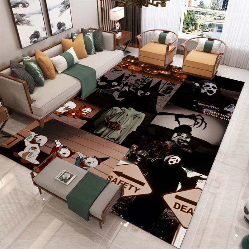 Ковер ужасов на Хэллоуин для гостиной, украшения дома, дивана, журнального столика, коврики, коврик для ванной комнаты, нескользящий напольный коврик