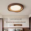 Wabi-Sabi Modern Walnut Ceiling Light - Minimalist Mid-Century Style, Dimmable for Bedroom