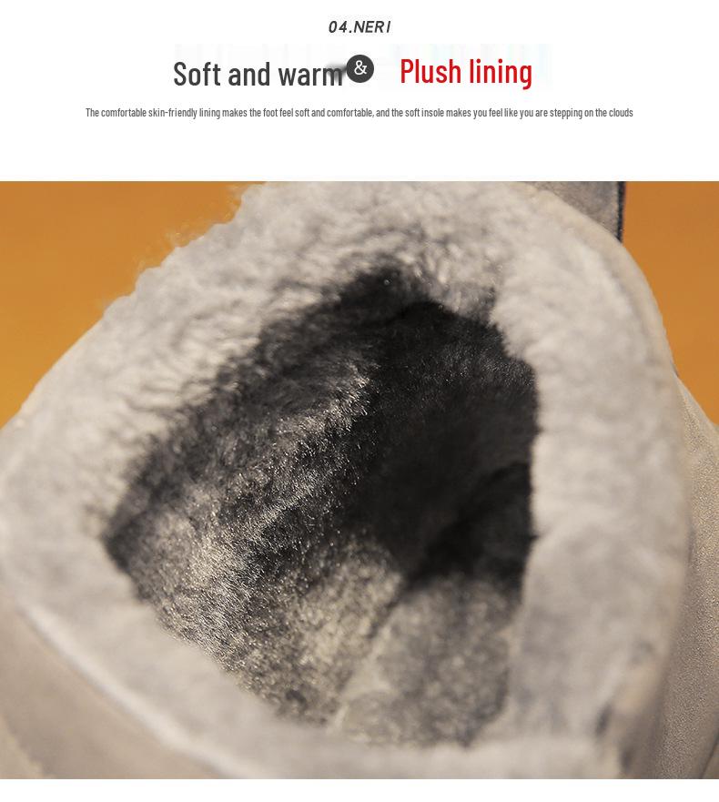 Мужские зимние ботинки на флисовой подкладке - Толстые, теплые, морозостойкие, нескользящие, хлопковые ботинки на один шаг