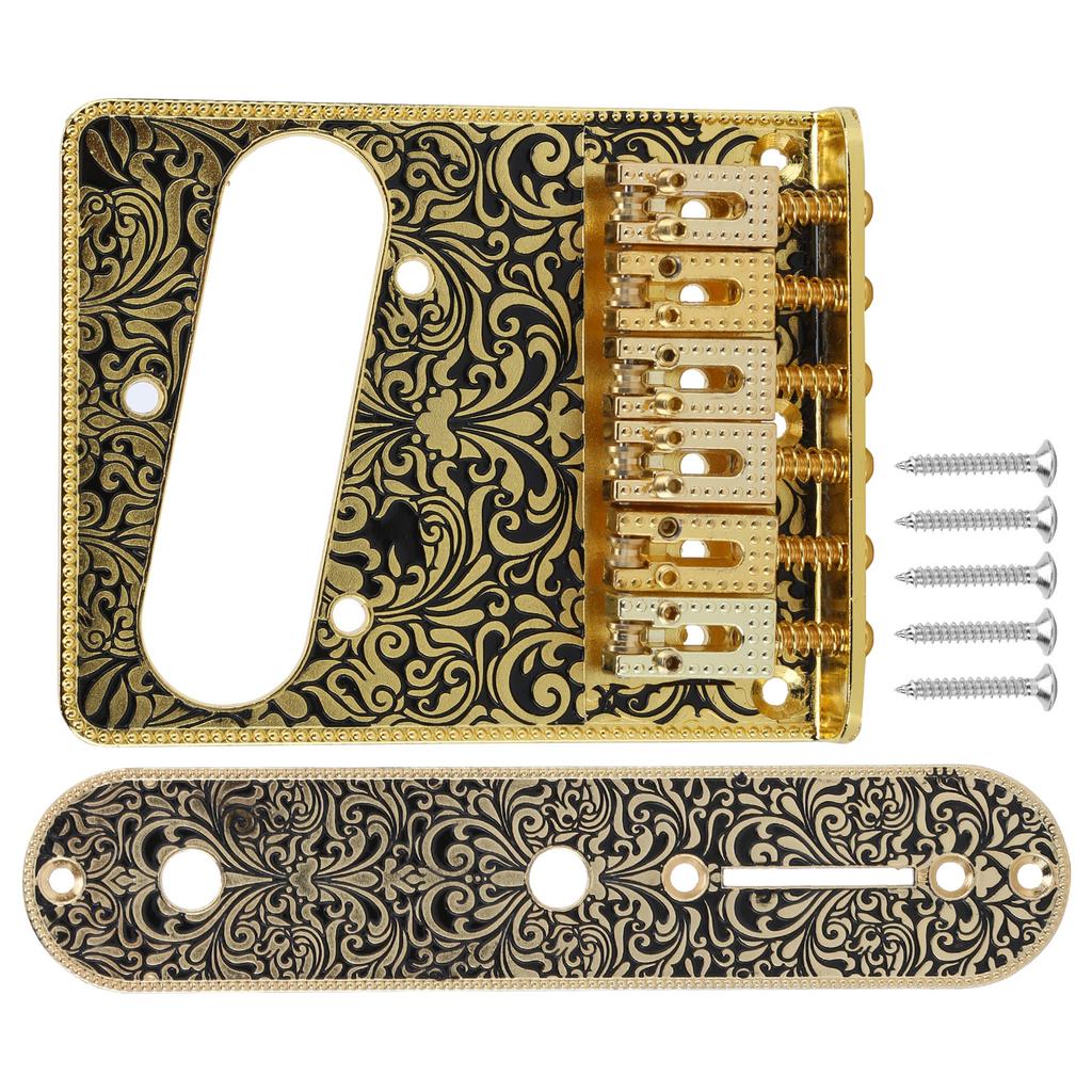 Резной узор Бридж для электрогитары 6 седел Хвостовик Аксессуары для электрогитары