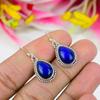 Natural Lapis Lazuli Gemstone 925 Solid Sterling Silver Gift Earring 1.25" p3F14