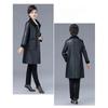 Elegant Slimming Fleece Lined Thick Warm Mom Coat Womens Mid Long Over Knee Faux Leather Trench Coat