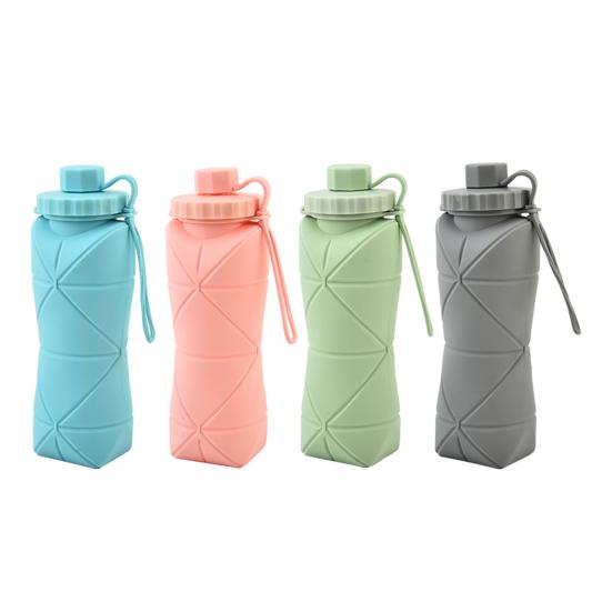 Складная бутылка для воды 600 мл, герметичная многоразовая портативная складная бутылка для воды, для кемпинга, езды на велосипеде, тренажерный зал, фитнес, спорт, путешествия, питьевая чашка