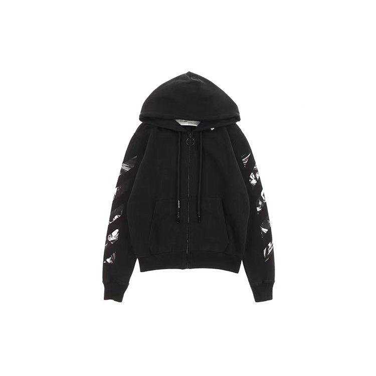 OFF WHITE Толстовка с капюшоном и молнией Caravaggio Square Slim OMBE001S20E300051088