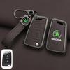 FMO3 Leather Car Remote Key Case Full Cover Protector Holder Shell Fob For Skoda Superb A7 Kodiaq Octavia A7 A8 Keychain Accessories