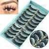 Woman Natural Wispies Lashes 3D Faux Mink Hair Thick Long Eyelashes Extension Tools False Eyelashes