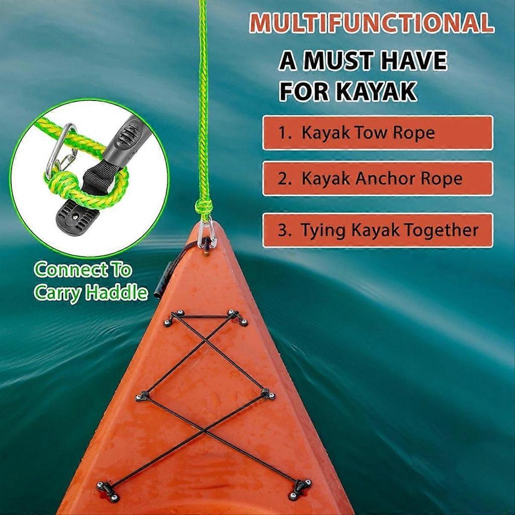 Floating Kayak Tow Rope with Clips Quick Connect Rescue Line 12FT