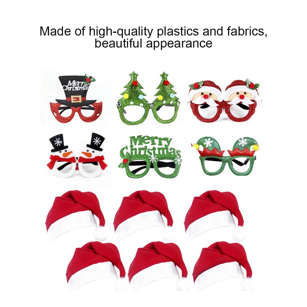 Christmas Decorations Adult Santa Glasses Non-woven Fabric Head Bands Gift for School Parties Live Streaming Photo Prop