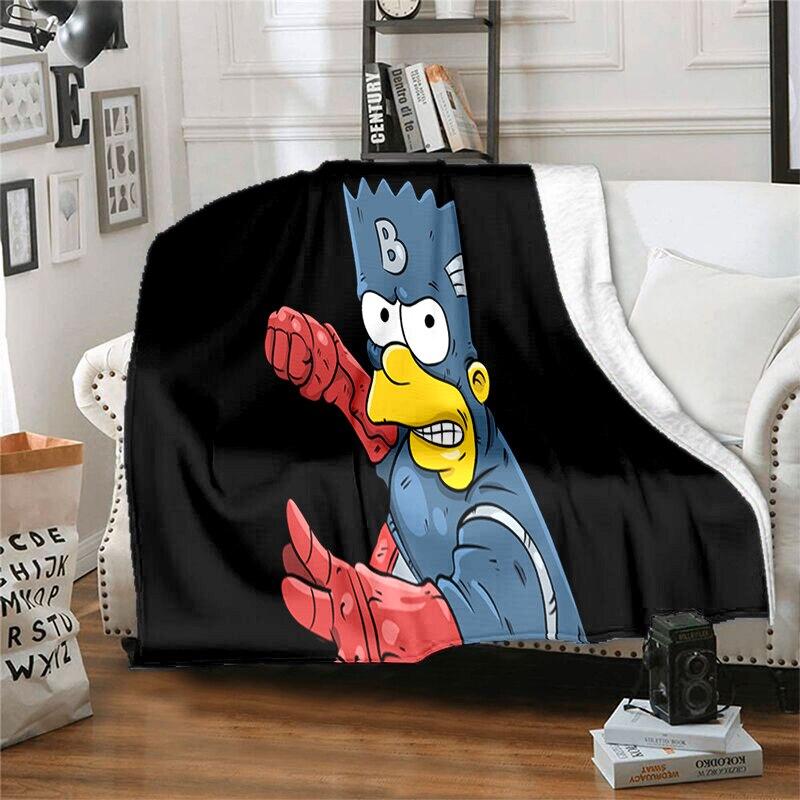 S-Симпсон Мягкий Плюшевый Диван-кровать Покрывало Мультяшное Современное Фланелевое Покрытие Одеяла Печатное Покрывало на Одеяло Подарок Пледы для Пикника