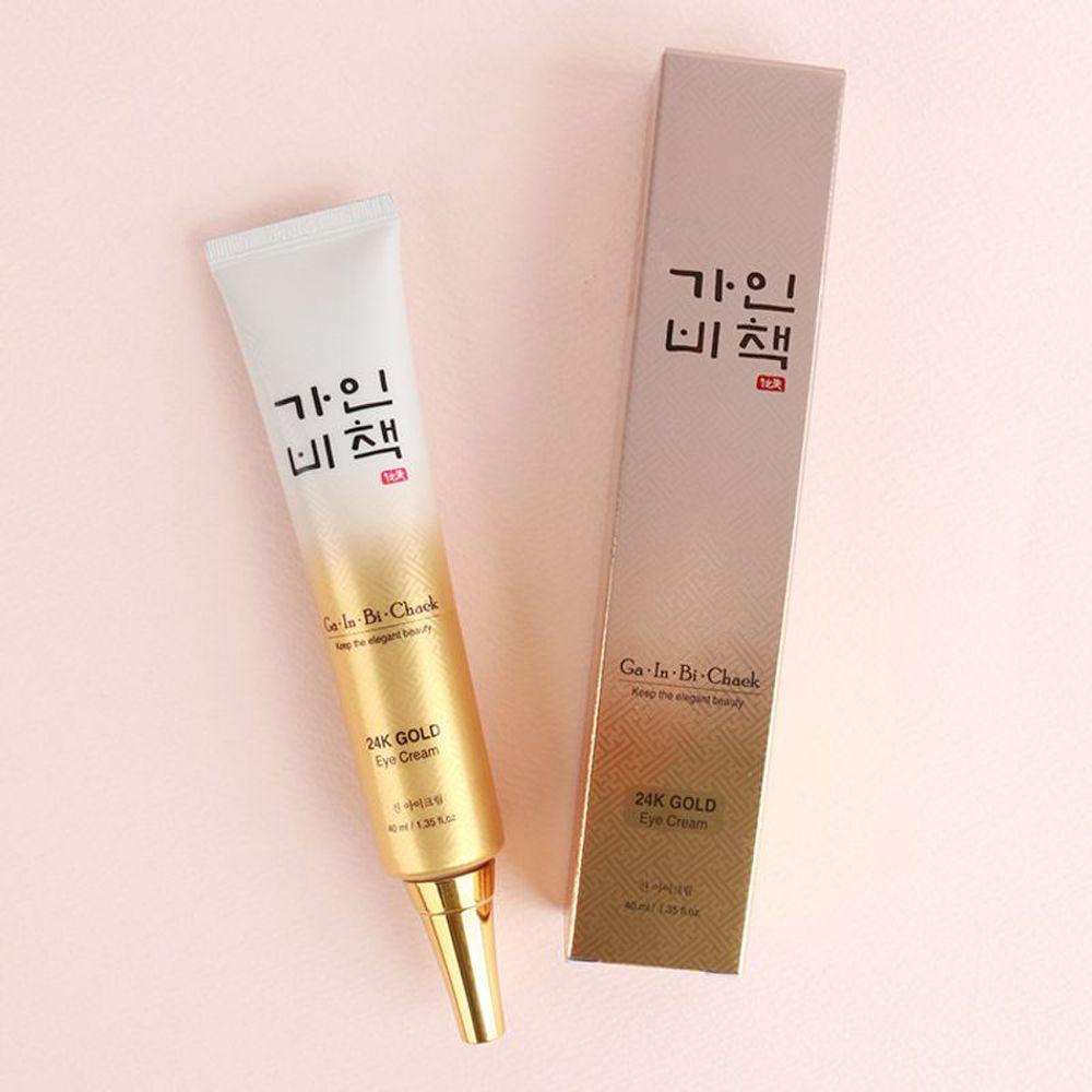 (1+1+1)GA-IN-BI-CHAEK Jin 24K Gold Eye Cream 40 мл / Свежий женьшень культивированный корень экзосома эластичность уход улучшение морщин
