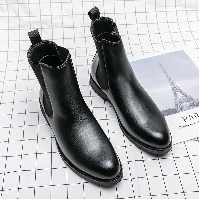 Высококачественные мужские ботинки Челси Модные Универсальные Business Casual Мужская Обувь Британский Стиль Уличная Одежда для Вечеринок Классические Ботильоны