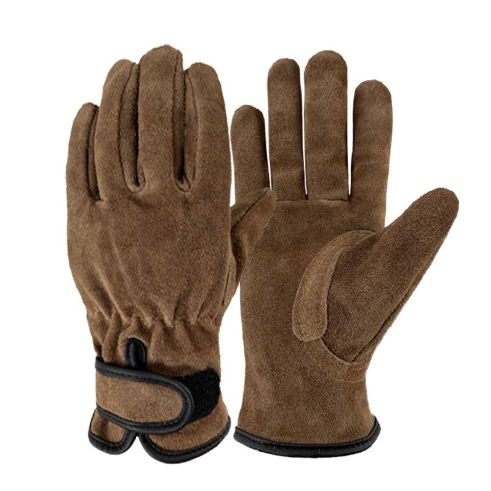 Cowhide Men's Work Gloves Thick Mechanic Glove Durable Heavy Duty Gloves Security Protection