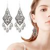 1 пара женских серег-крючков, винтажные серьги с кисточками, резные цветочные капли в форме капли, богемные украшения для ушей, ювелирные изделия, серьги для отдыха, подвесные серьги