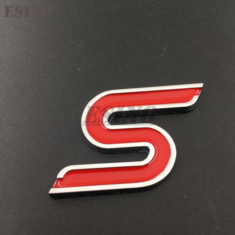 3D S багажник автомобиля цинковый сплав значок эмблема для задней части кузова автомобиля аксессуары для багажника клейкий стильный значок для Ford Focus Fiesta Edge