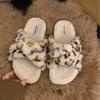 Platform Leopard Print Fluffy Shoes Women's Shoes Wear 2025 New Autumn and Winter Cotton Slippers Lamb Wool Fashion Cotton Shoes