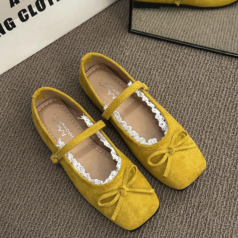 Туфли-лодочки с бантом, элегантный темперамент, Мэри Джейн, нежный вечерний бриз, летние, на мягкой подошве, французские балетки премиум-класса